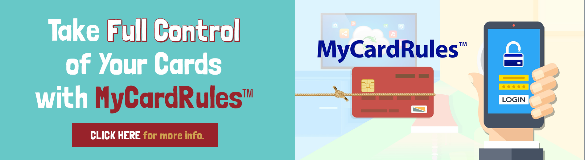 Take full control of your cards with MyCardRules.  Click for more information.